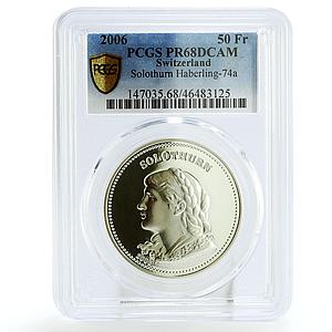 Switzerland 50 francs Solothurn Shooting Festival PR68 PCGS silver coin 2006