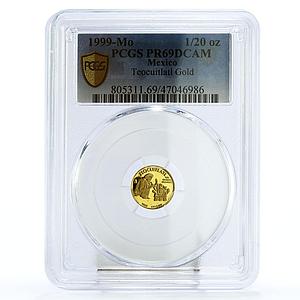 Mexico 1/20 onza Native Working Gold Melting Teocuitlatl PR69 PCGS Au coin 1999