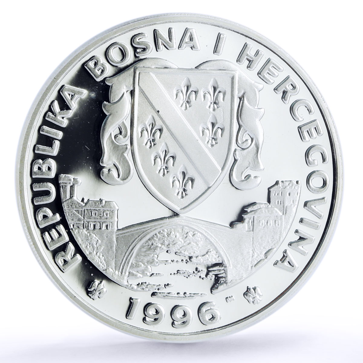 Bosnia and Herzegovina 750 Dinara Olympic Long Jumper PR69 PCGS silver coin 1996