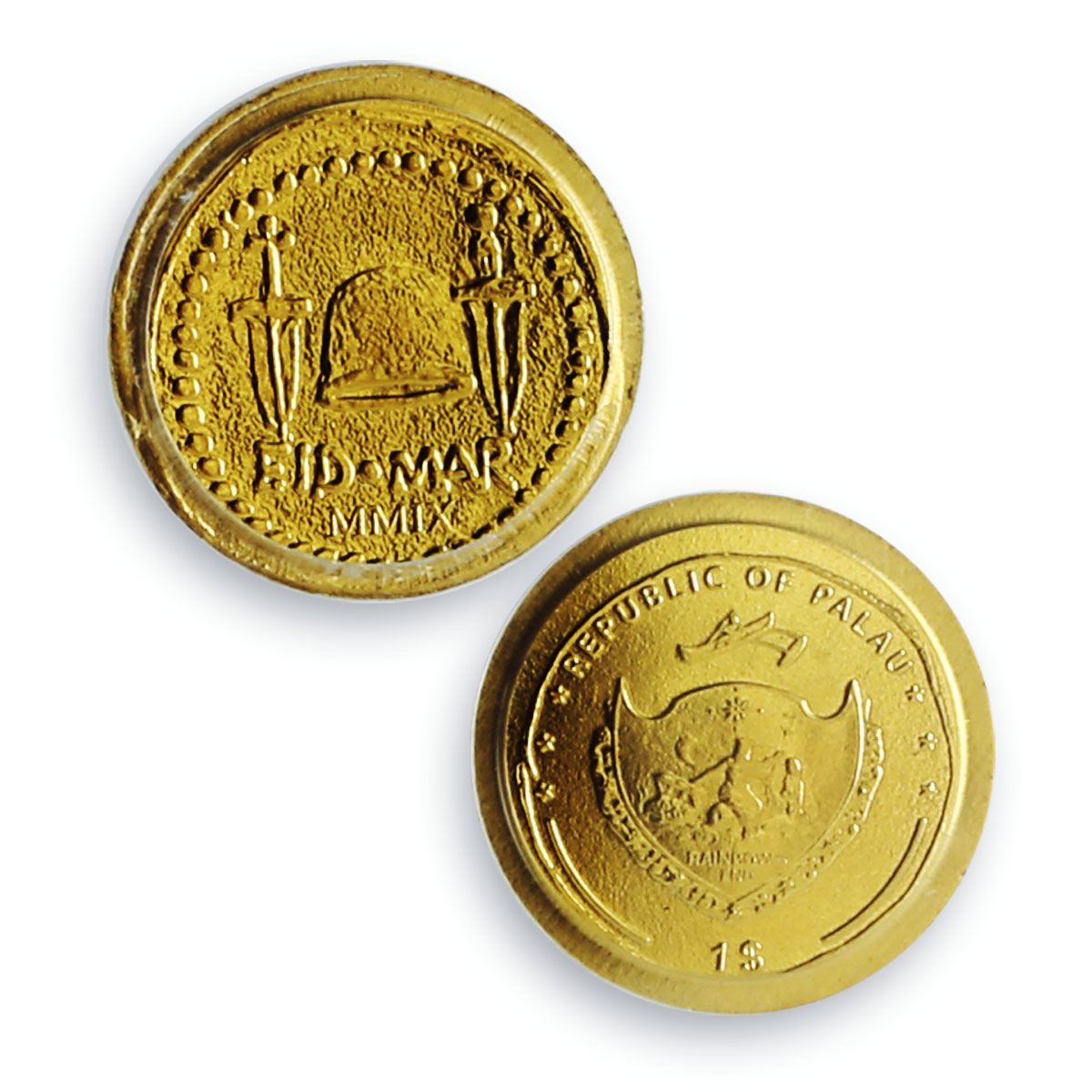 Palau 1 dollar Rome Empire Emperor Brutus Politics MS70 PCGS gold coin 2009