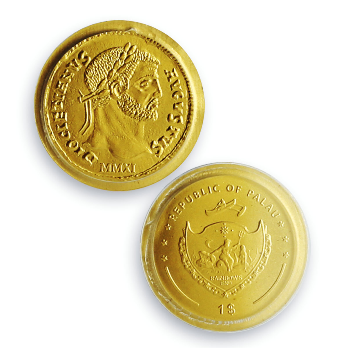 Palau 1 dollar Rome Empire Emperor Diocletian Politics MS70 PCGS gold coin 2011