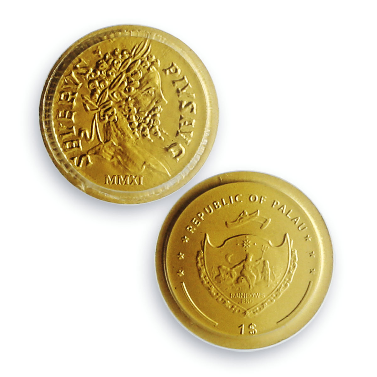 Palau 1 dollar Rome Empire Emperor Severus Politics MS70 PCGS gold coin 2011