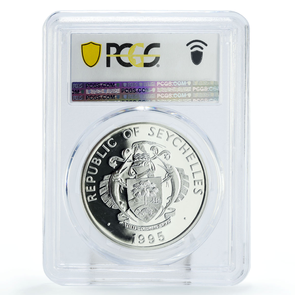 Seychelles 25 rupees Conservation Kestrel Eagle Bird PR69 PCGS silver coin 1995