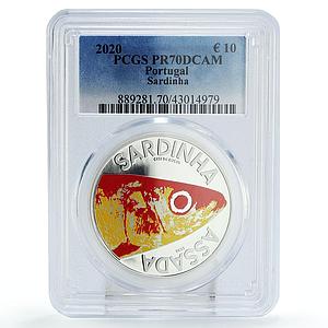 Portugal 10 euro Marine Life Sardinha Fish Fauna PR70 PCGS silver coin 2020
