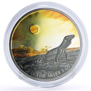 Niue 2 dollars Conservation Wildlife Monitor Desert Fauna silver coin 2020