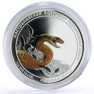 Tuvalu 1 dollar Conservation Wildlife Eastern Brown Snake Fauna silver coin 2011