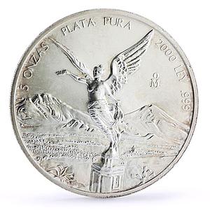 Mexico 5 onzas Libertad Angel of Independence 5 oz silver coin 2000