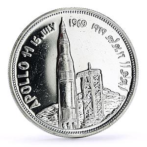 Yemen Arab Republic 2 rials Moon Landing Apollo 11 Rocket Space silver coin 1969