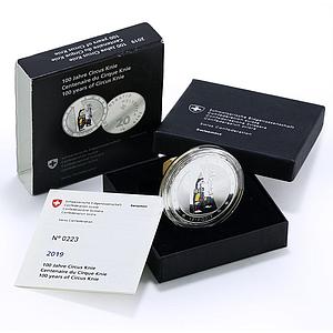 Switzerland 20 francs Knie Circus 100th Anniversary Clown proof silver coin 2019