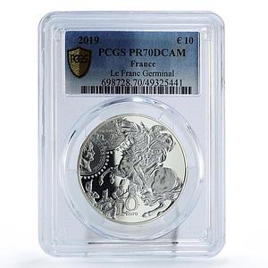 France 10 euro Le Franc Germinal Napoleon Horseman PR70 PCGS silver coin 2019