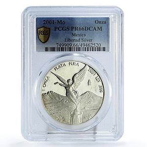 Mexico 1 onza Libertad Angel of Independence PR66 PCGS silver coin 2001