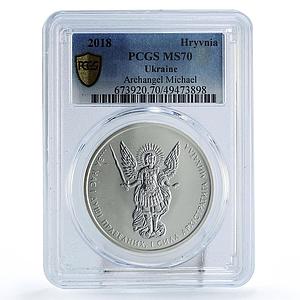 Ukraine 1 hryvnia Archangel Michael Archistratus MS70 PCGS silver coin 2018