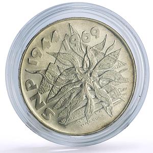 Czechoslovakia 25 korun Slovak Uprising 25th Anniversary proof silver coin 1969
