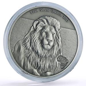 Gabon 1000 francs African Ounce Wildlife Lion Fauna silver coin 2013