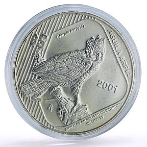Mexico 5 pesos Conservation Wildlife Aguila Eagle Bird Fauna silver coin 2001