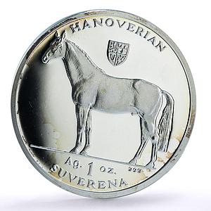 Bosnia and Herzegovina 1 suverena Hanoverian Horse Fauna silver coin 1996
