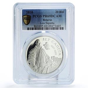 Belarus 20 roubles State Defending Ley Sapieha Sapega PR69 PCGS silver coin 2010