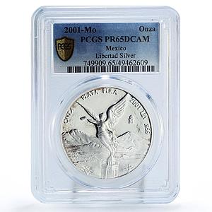 Mexico 1 onza Libertad Angel of Independence PR65 PCGS silver coin 2001