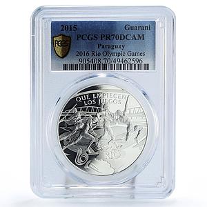 Paraguay 1 guarani Rio Summer Olympic Games Athletes PR70 PCGS silver coin 2015