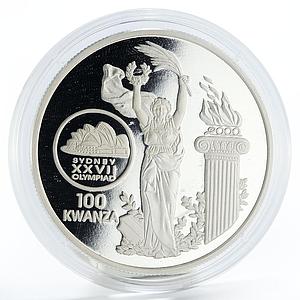Angola 100 kwanzas Sydney Summer Olympic Games Opera House silver coin 1999