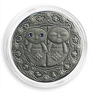 Belarus 20 rubles Zodiac Signs series Gemini (Without an Eye) silver coin 2009