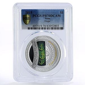Niue 1 dollar World of Your Soul series Hope PR70 PCGS proof silver coin 2015