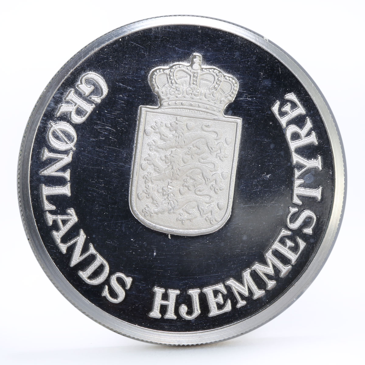 Denmark Greenland 25 ecu World Wildlife Fund series Polar Bear silver coin 1993