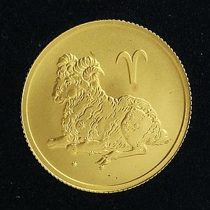 Russia 25 rubles Zodiac Aries gold coin 2003