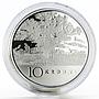Estonia 10 krooni 90th Anniversary of Independence Oak Tree silver coin 2008