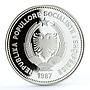 Albania 50 leke Seaport of Durazzo Ship Clipper proof silver coin 1987