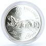 Gambia 8 shillings Endangered Wildlife Hippopotamus Fauna proof silver coin 1970