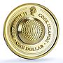 Cook Islands 1 dollar Gemstone Zodiac Signs series Aries gilded silver coin 2003
