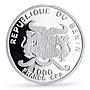 Benin 1000 francs Composer Wolfgang Amadeus Mozart Music proof silver coin 2005