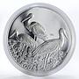 Croatia 200 kuna Baranja region Black Stork animal proof silver coin 1997