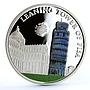 Palau 5 dollars World of Wonders Leaning Tower of Pisa Architecture Ag coin 2011