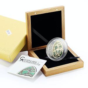 Cook Islands 5 dollars Imperial Faberge in Cloisonne Olive Egg silver coin 2013