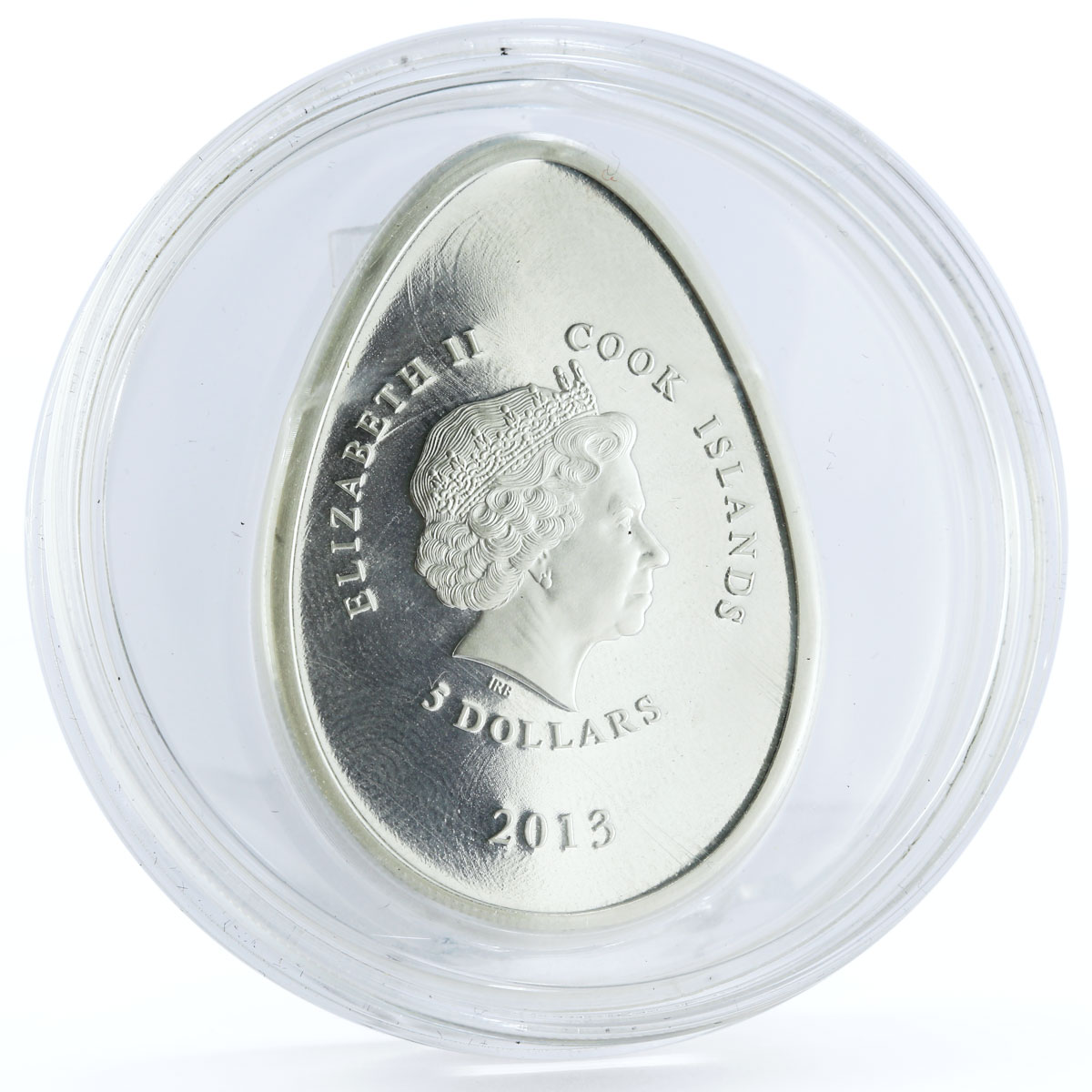 Cook Islands 5 dollars Imperial Faberge in Cloisonne Olive Egg silver coin 2013