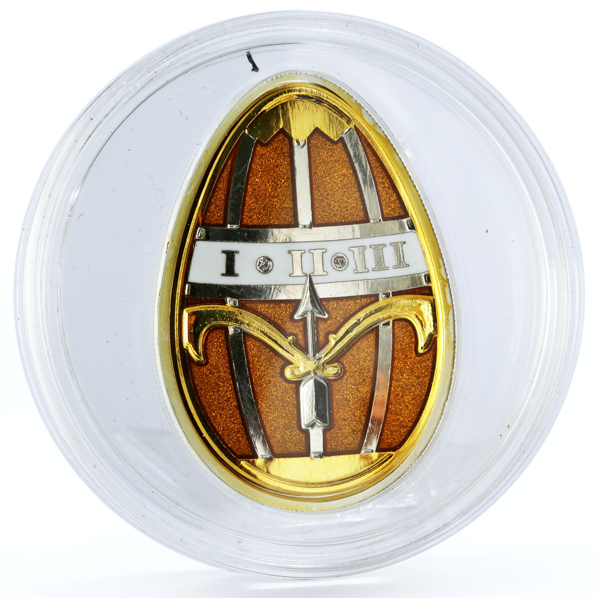 Cook Islands 5 dollars Imperial Faberge in Cloisonne Gold Egg silver coin 2013