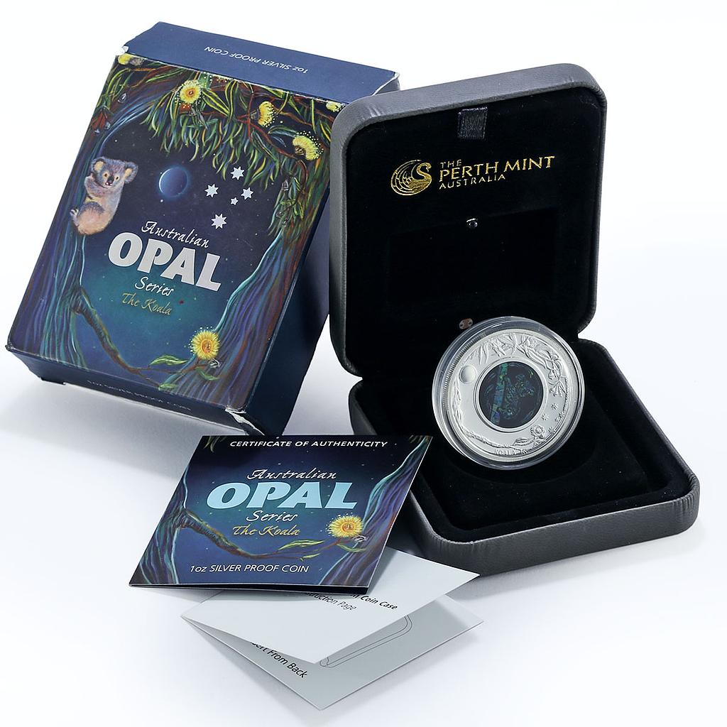 Australia 1 dollar Australian Opal series The Koala Fauna silver coin 2012