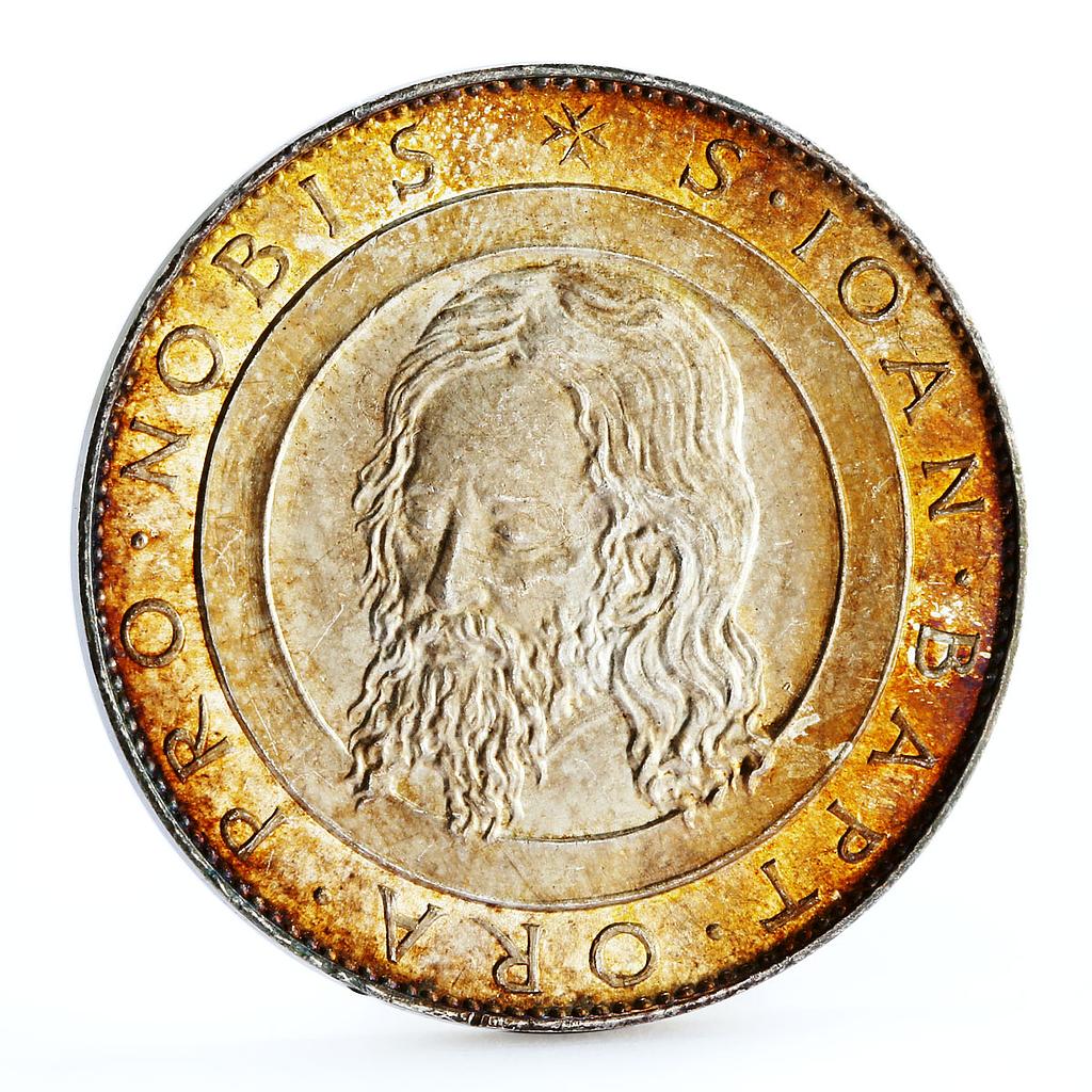 Order of Malta 2 scudo Head of Apostle Saint John silver coin 1961