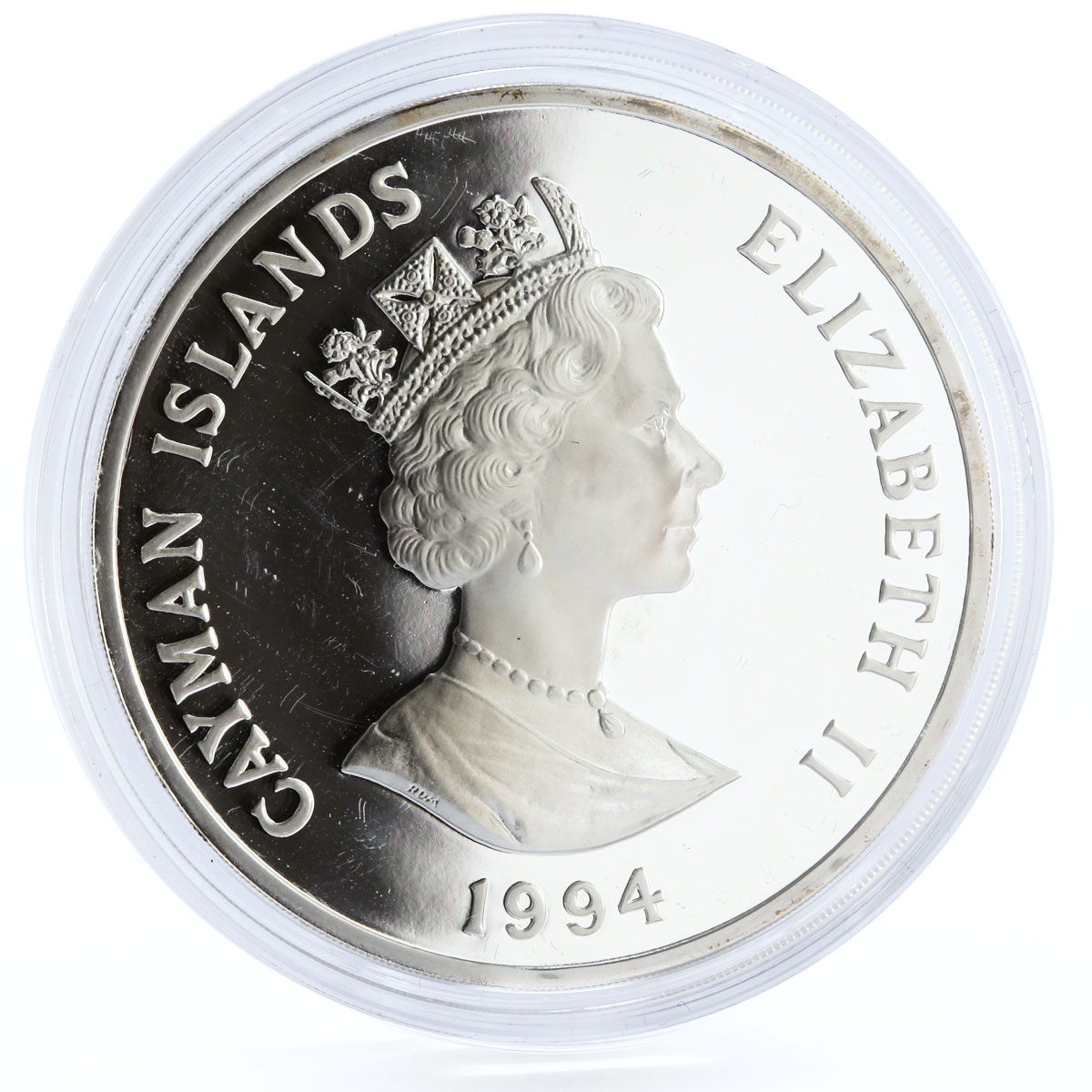 Cayman Islands 1 dollar English Pirate Sir Francis Drake proof silver coin 1994