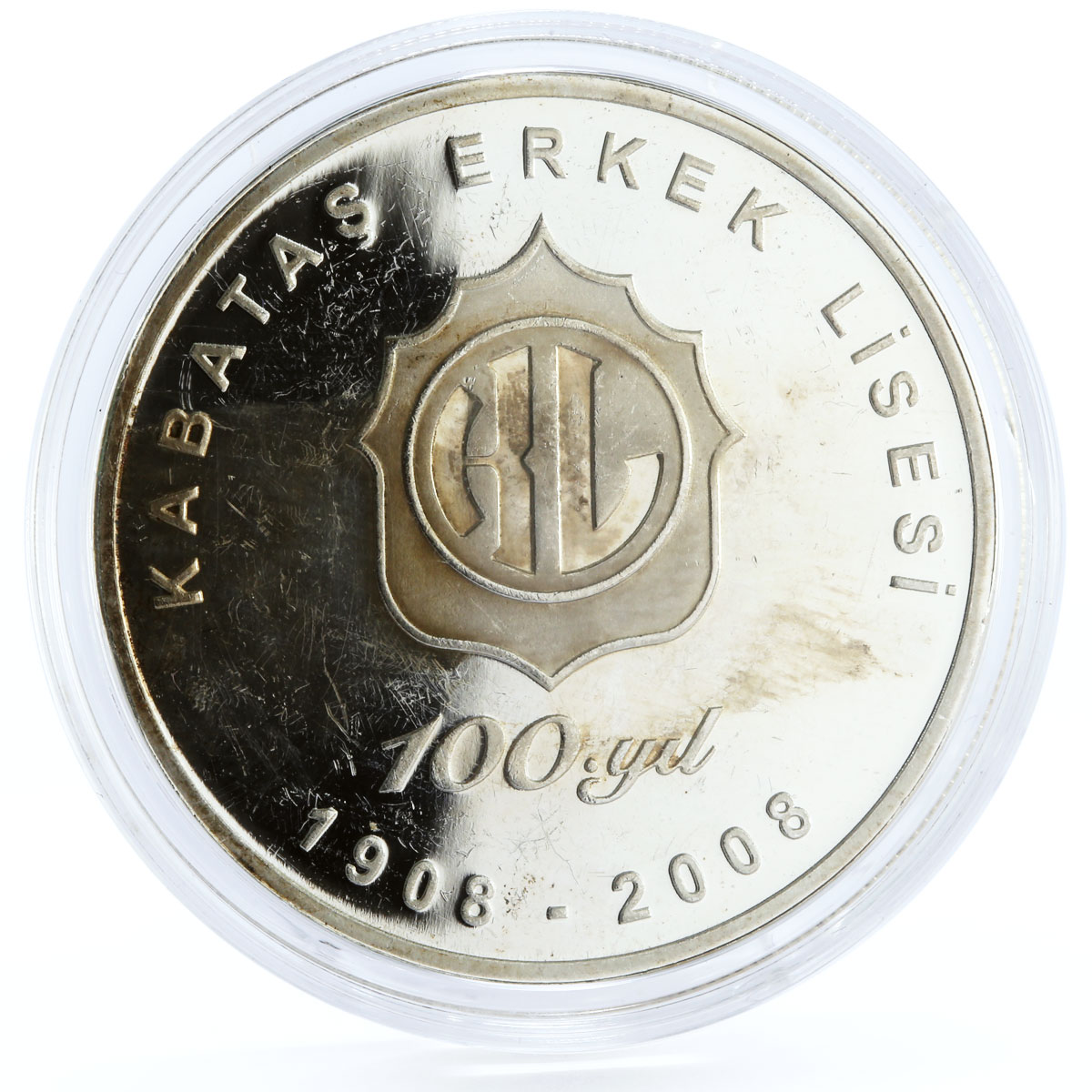 Turkey 40 lira Kabatas High School Education Center proof silver coin 2008