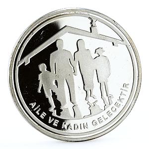 Turkey 50 lira Family and Women Are Future proof silver coin 2012