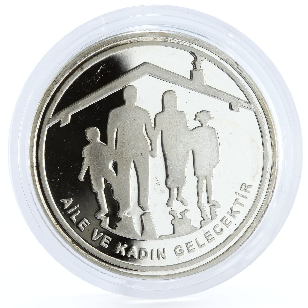 Turkey 50 lira Family and Women Are The Future proof silver coin 2012