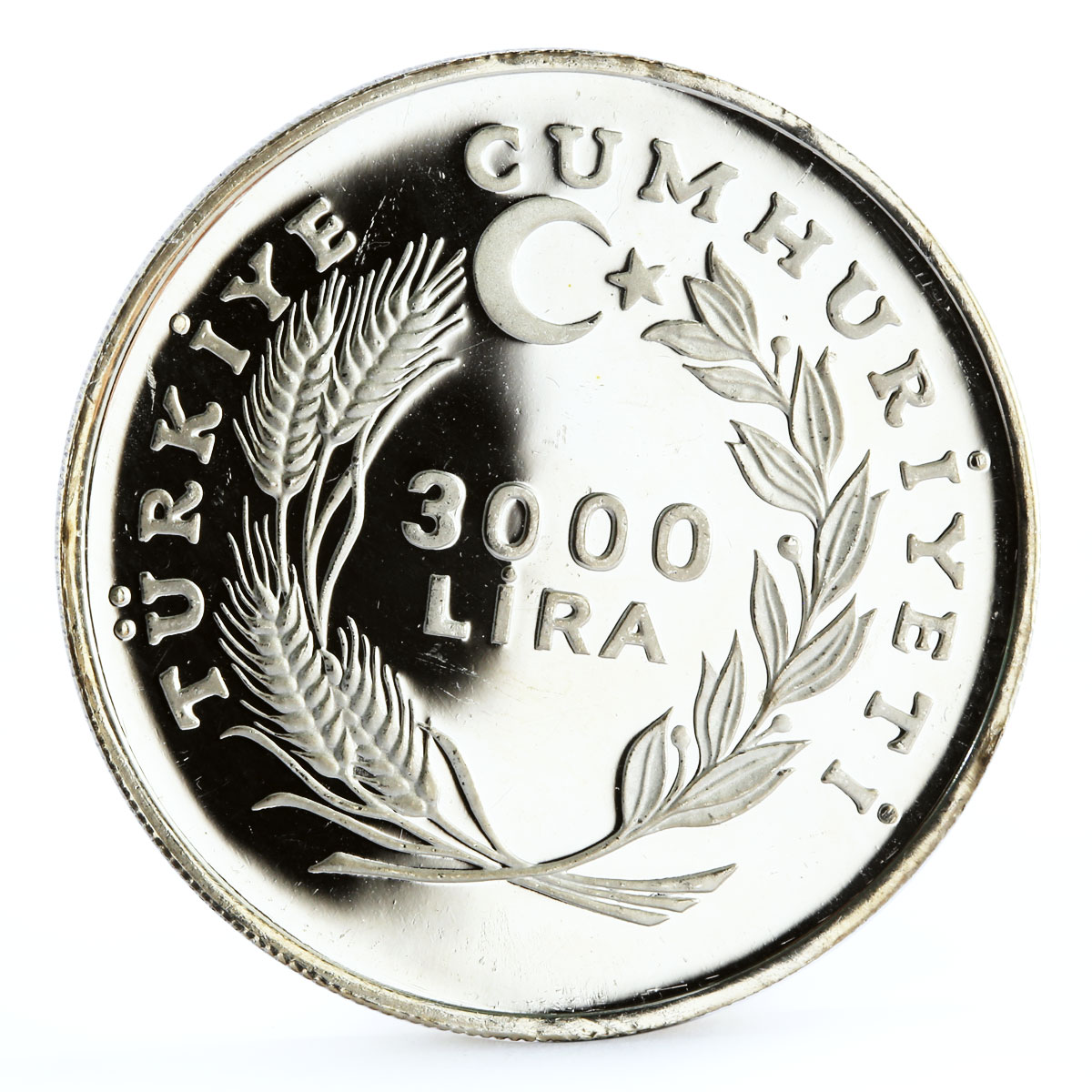 Turkey 3000 lira International Year of the Scout Movement proof silver coin 1982