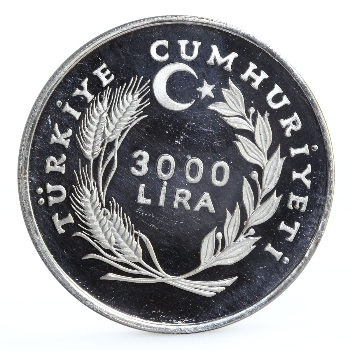 Turkey 3000 lira International Year of the Scout Movement proof silver coin 1982