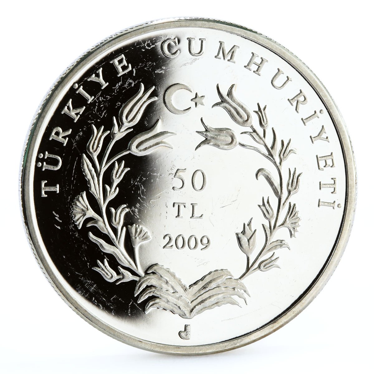 Turkey 50 lira Turkish National Movement Statue of Honor proof silver coin 2009