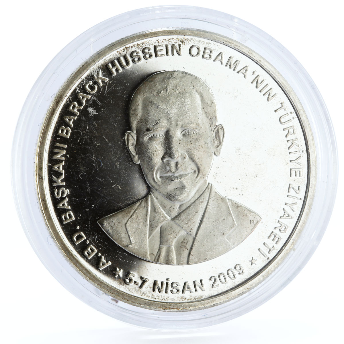 Turkey 50 lira Visit of American President Barack Obama proof silver coin 2009