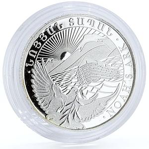 Armenia 200 dram The Hoahs Ark Mountain Ararat Dove Bird proof silver coin 2012