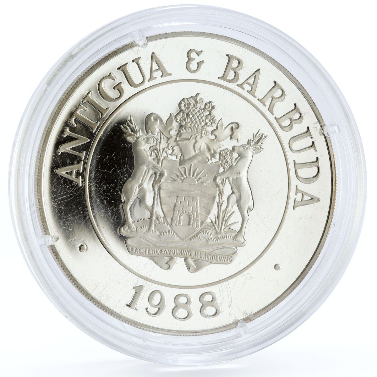 Antigua and Barbuda 100 dollars Endangered Wildlife Ibis Bird silver coin 1988